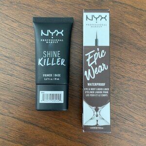 NYX Shine Killer Primer/Base + NYX Epic Wear Eye & Body Liquid Liner OS NWT